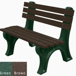 4'W Outdoor Bench with Backrest