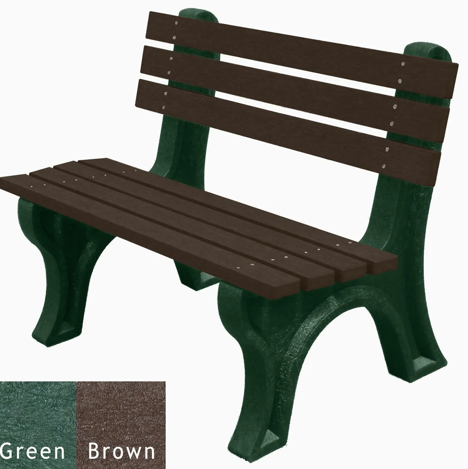 4'W Outdoor Bench with Backrest