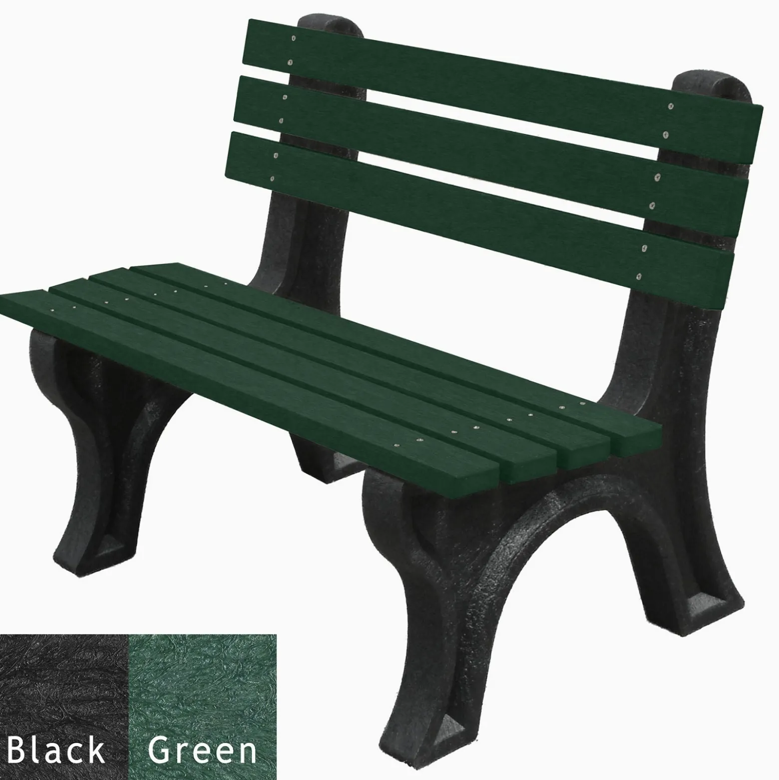 4'W Outdoor Bench with Backrest
