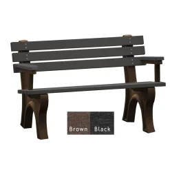 4'W Outdoor Bench with Backrest and Arms