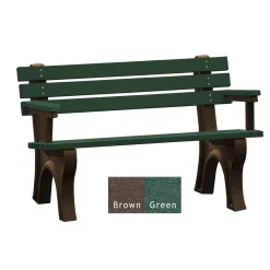 4'W Outdoor Bench with Backrest and Arms