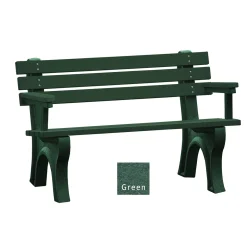 4'W Outdoor Bench with Backrest and Arms