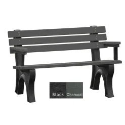 4'W Outdoor Bench with Backrest and Arms