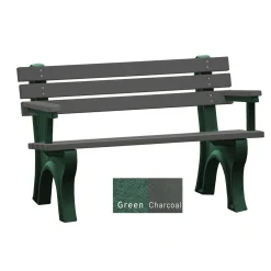 4'W Outdoor Bench with Backrest and Arms