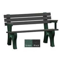 4'W Outdoor Bench with Backrest and Arms