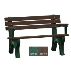 4'W Outdoor Bench with Backrest and Arms