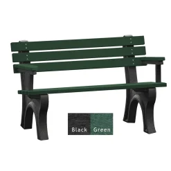4'W Outdoor Bench with Backrest and Arms