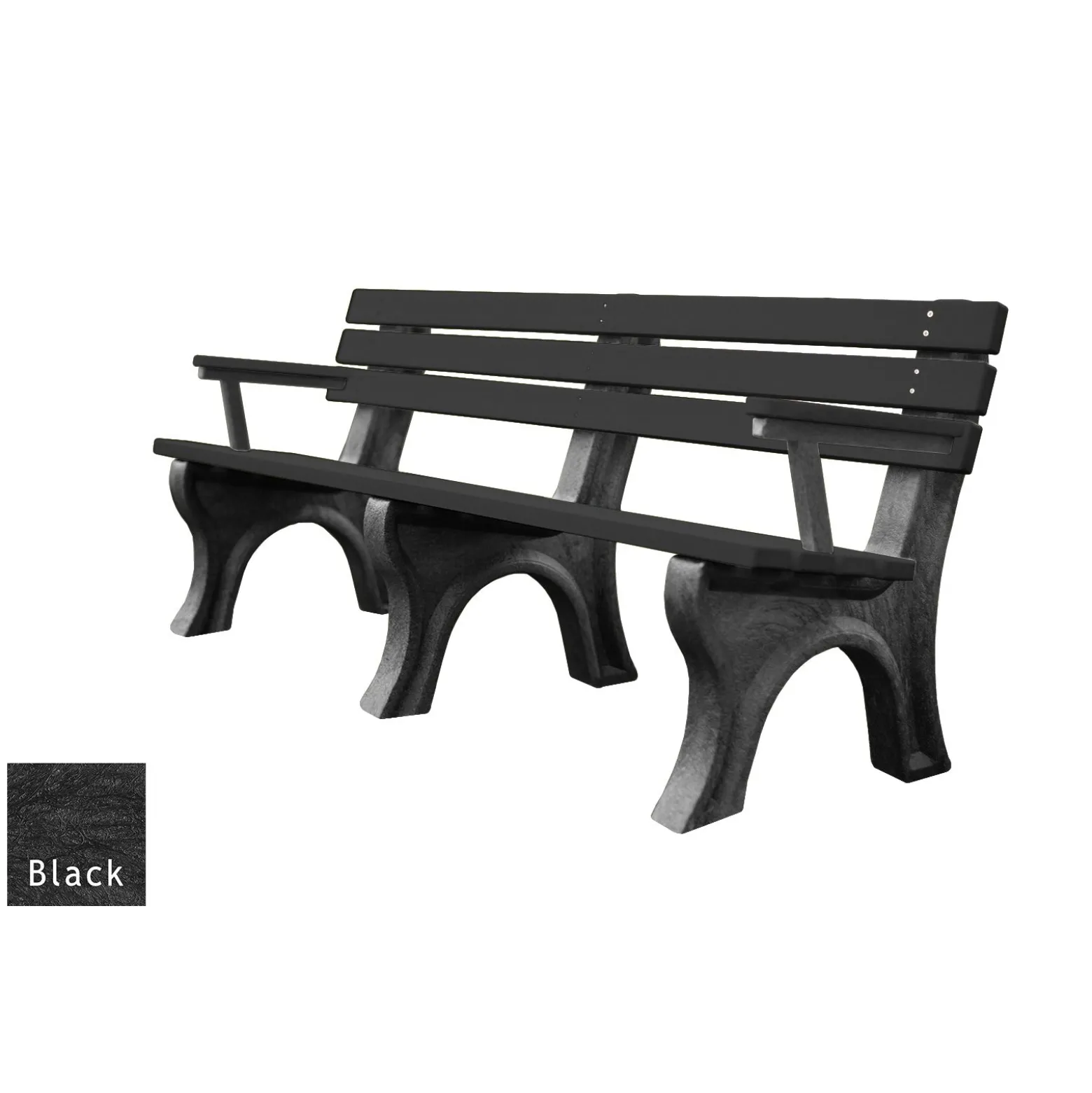 6'W Outdoor Bench with Backrest and Arms