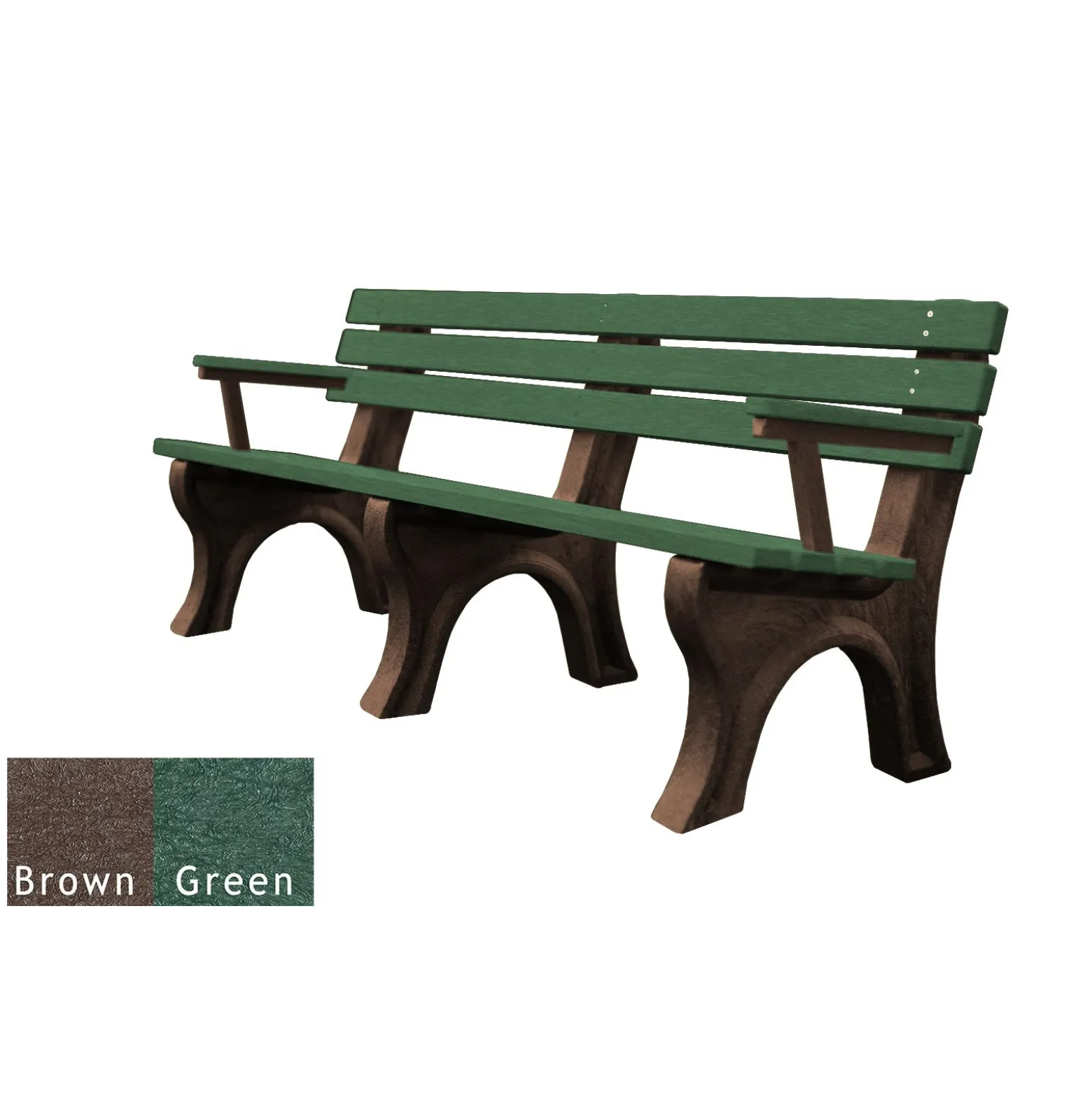 6'W Outdoor Bench with Backrest and Arms