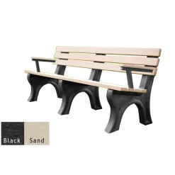 6'W Outdoor Bench with Backrest and Arms
