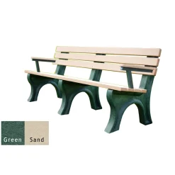 6'W Outdoor Bench with Backrest and Arms