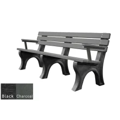 6'W Outdoor Bench with Backrest and Arms