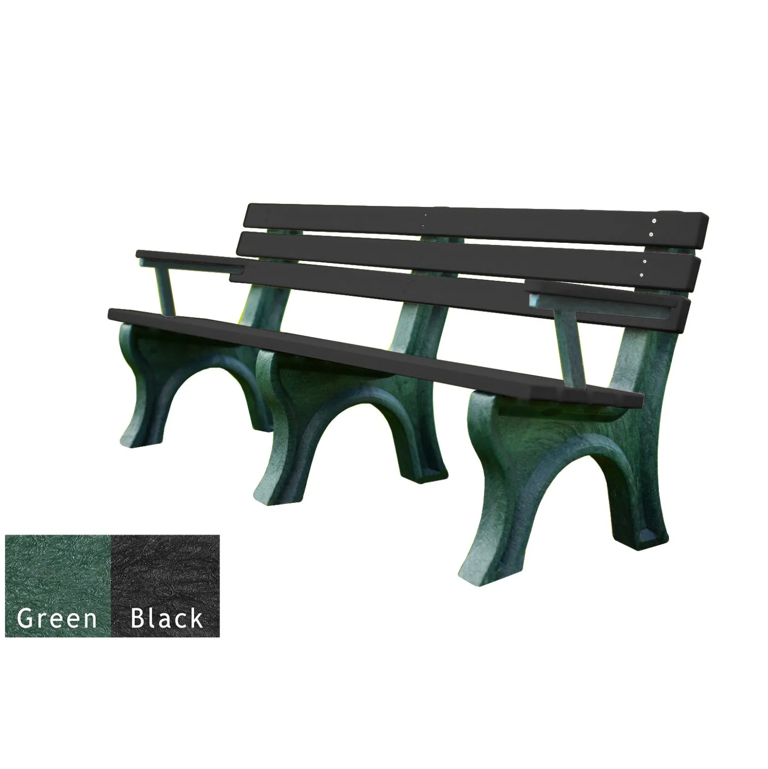 6'W Outdoor Bench with Backrest and Arms