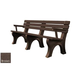 6'W Outdoor Bench with Backrest and Arms