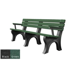 6'W Outdoor Bench with Backrest and Arms