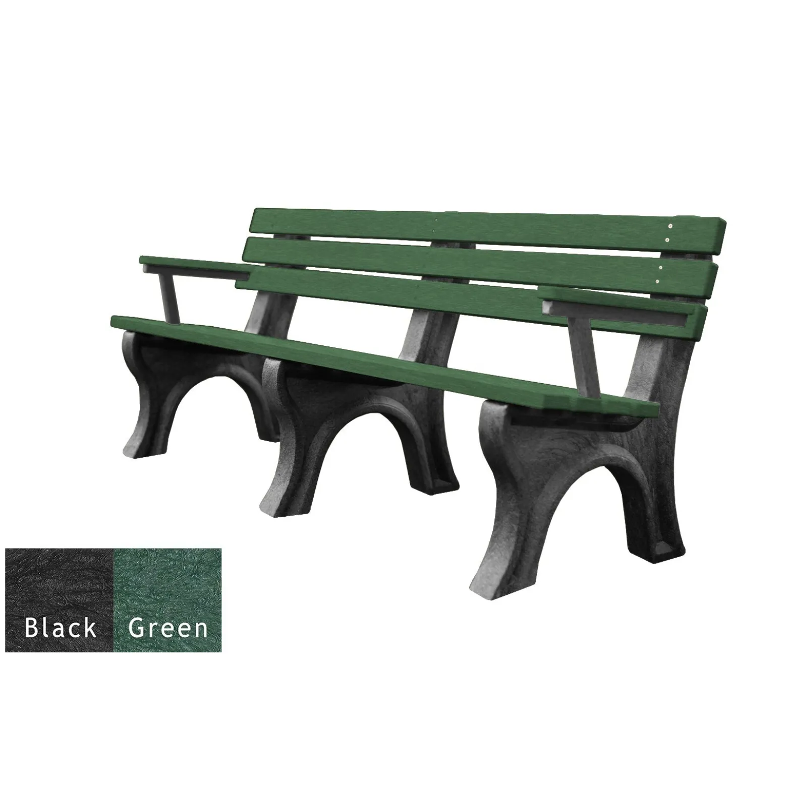 6'W Outdoor Bench with Backrest and Arms