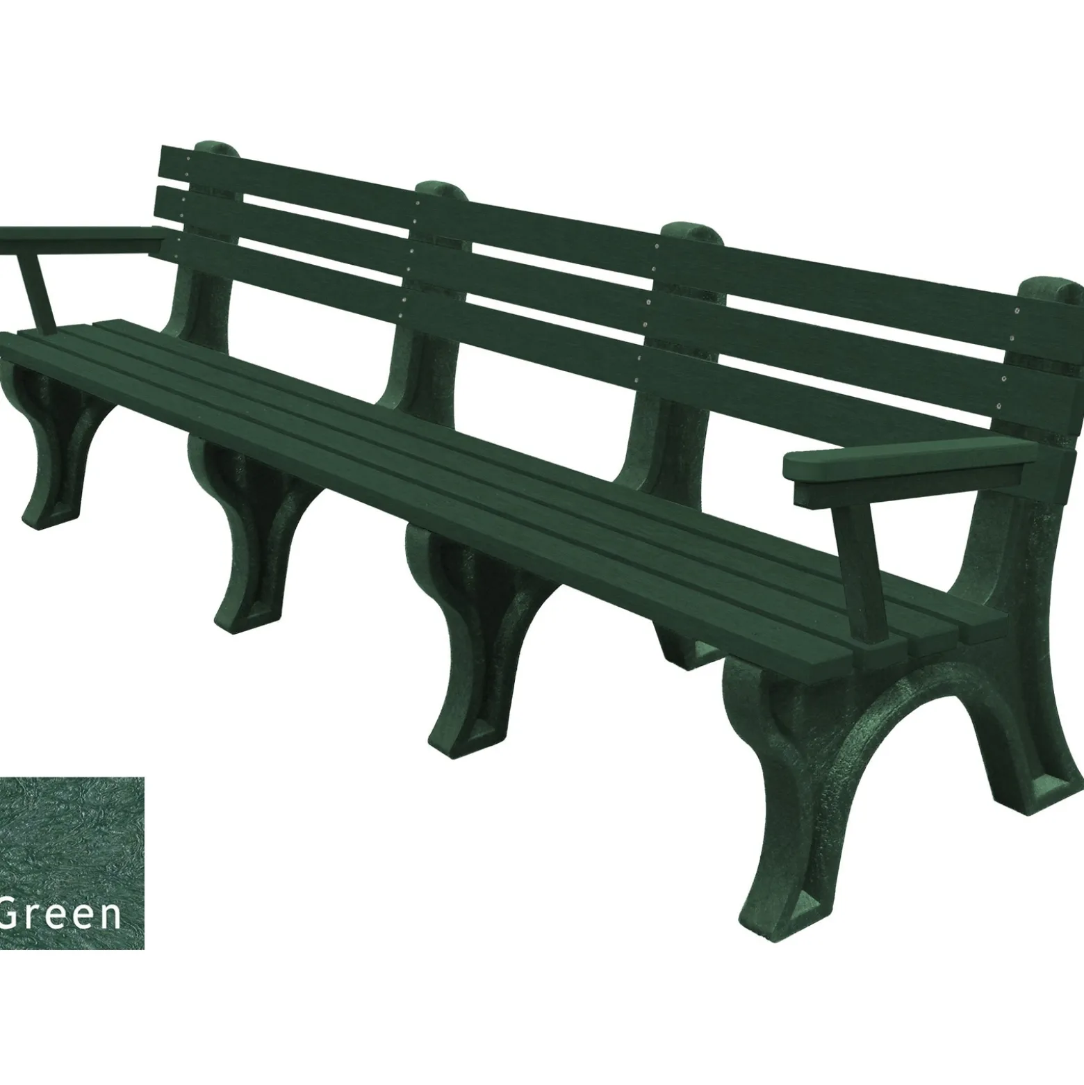 8'W Outdoor Bench with Backrest and Arms