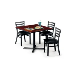 36"W Square X-Base Breakroom Table with Four Chairs
