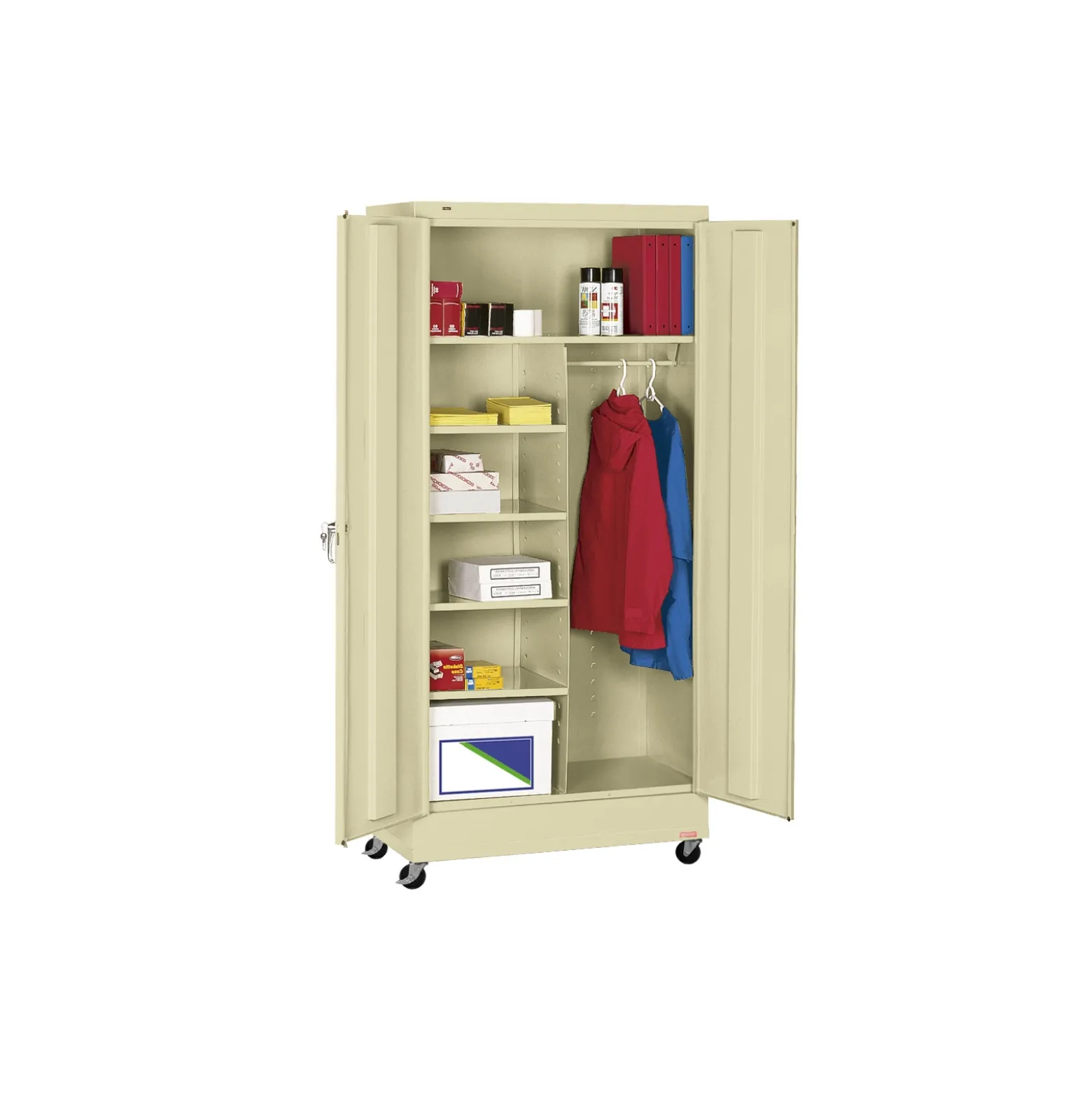 48"W x 24"D x 85"H Mobile Wardrobe Storage Cabinet