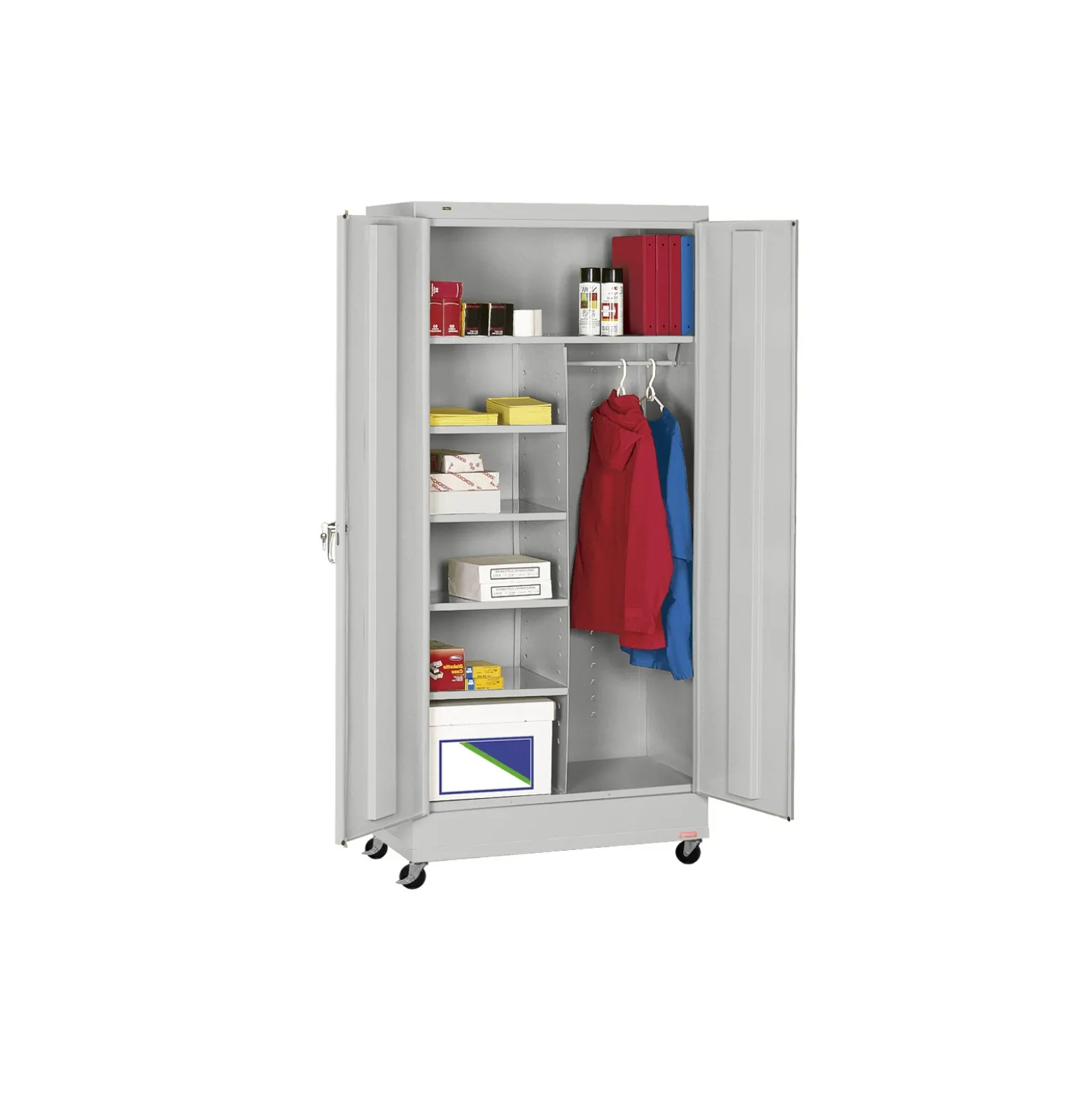 48"W x 24"D x 85"H Mobile Wardrobe Storage Cabinet