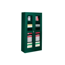36"W x 18"D x 72"H Storage Cabinet with See-Thru Doors