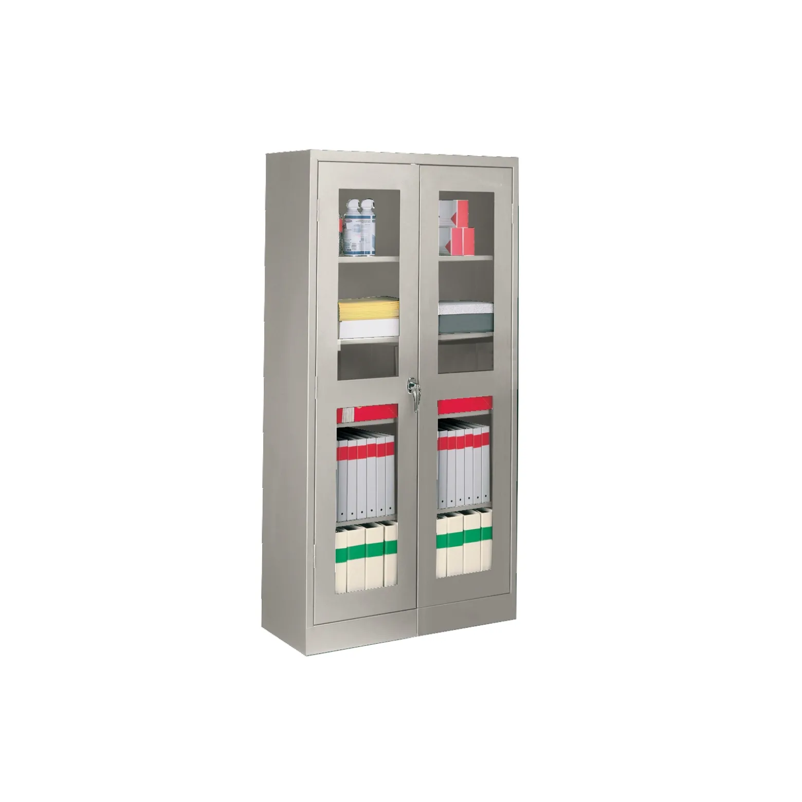 36"W x 18"D x 72"H Storage Cabinet with See-Thru Doors