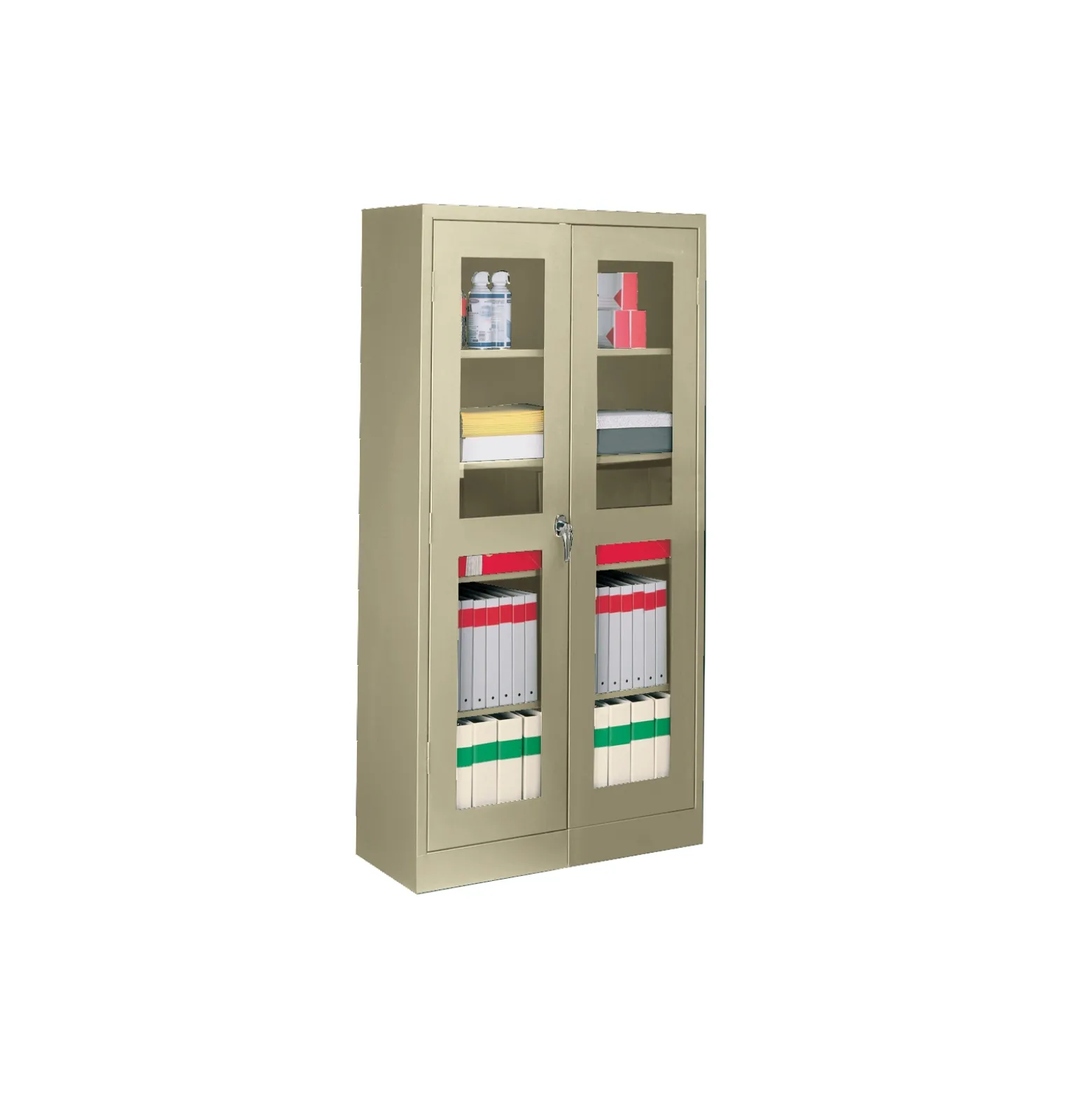36"W x 18"D x 72"H Storage Cabinet with See-Thru Doors