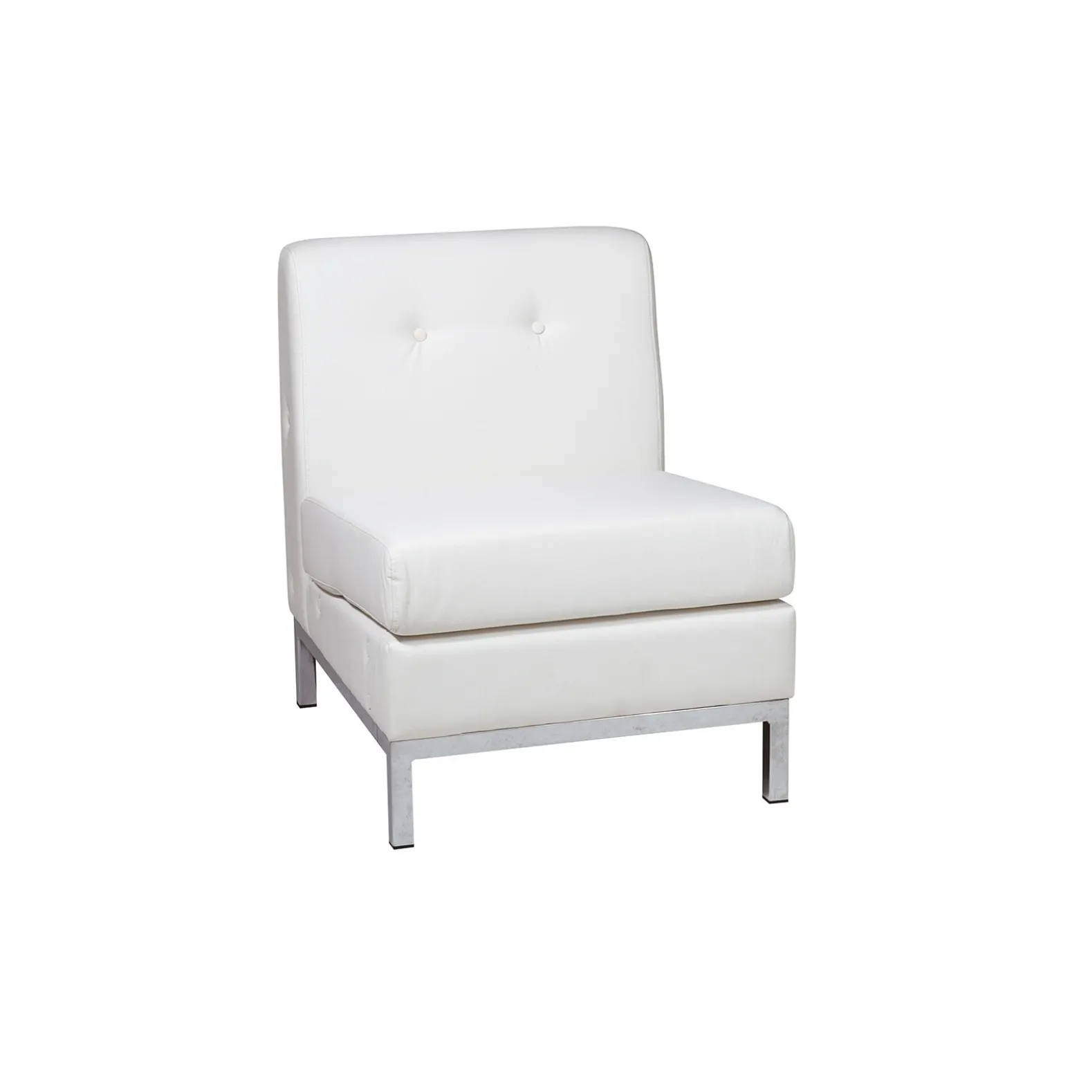 Wall Street Armless Faux Leather Guest Chair