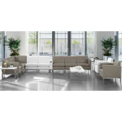 Wall Street Armless Faux Leather Guest Chair