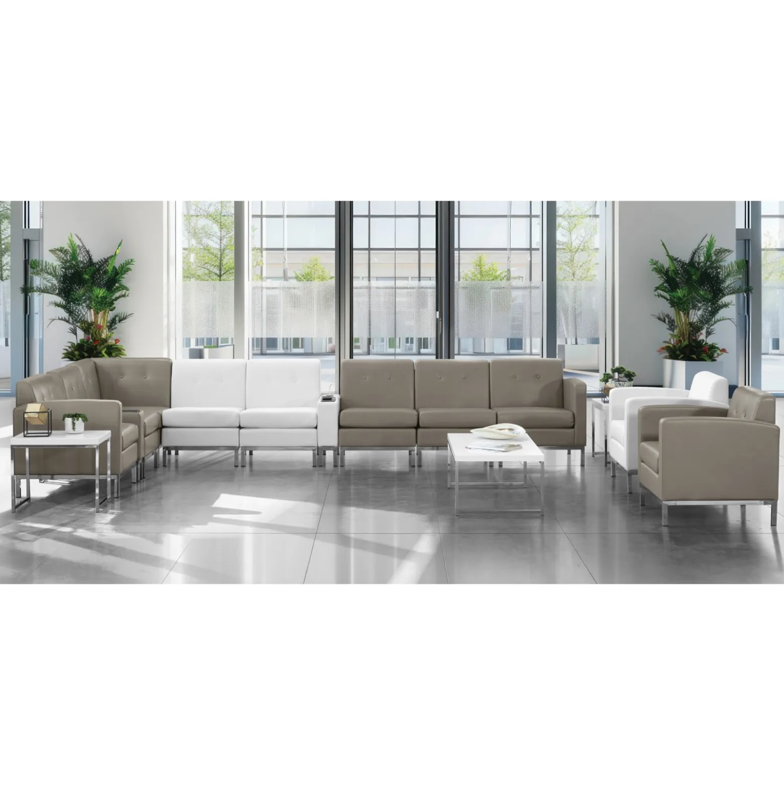 Wall Street Armless Faux Leather Guest Chair