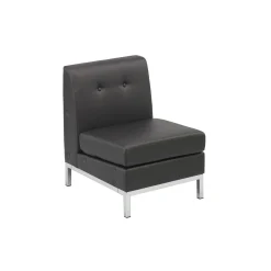 Wall Street Armless Faux Leather Guest Chair