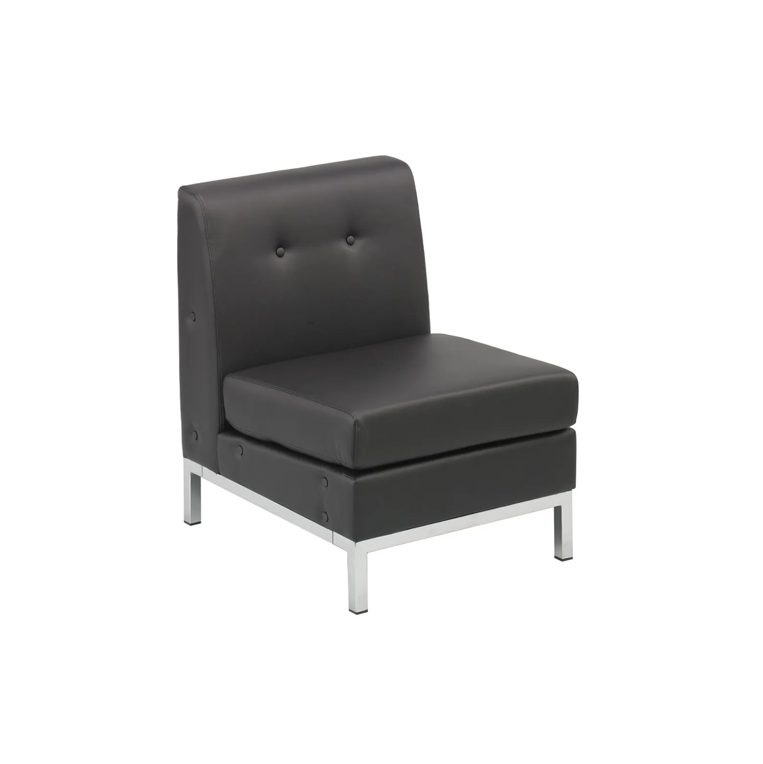 Wall Street Armless Faux Leather Guest Chair