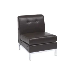 Wall Street Armless Faux Leather Guest Chair