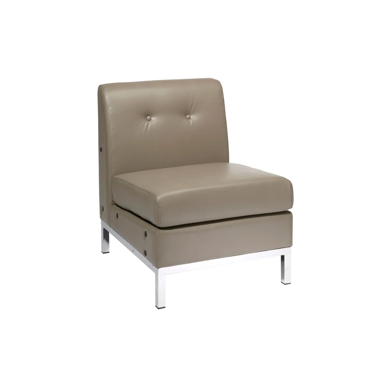 Wall Street Armless Faux Leather Guest Chair
