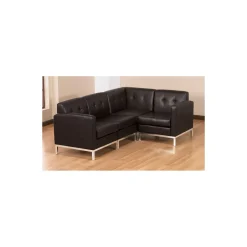 Wall Street Armless Faux Leather Guest Chair