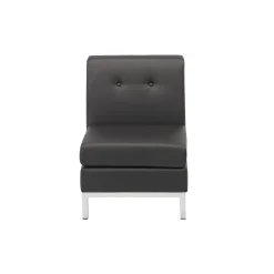 Wall Street Armless Faux Leather Guest Chair
