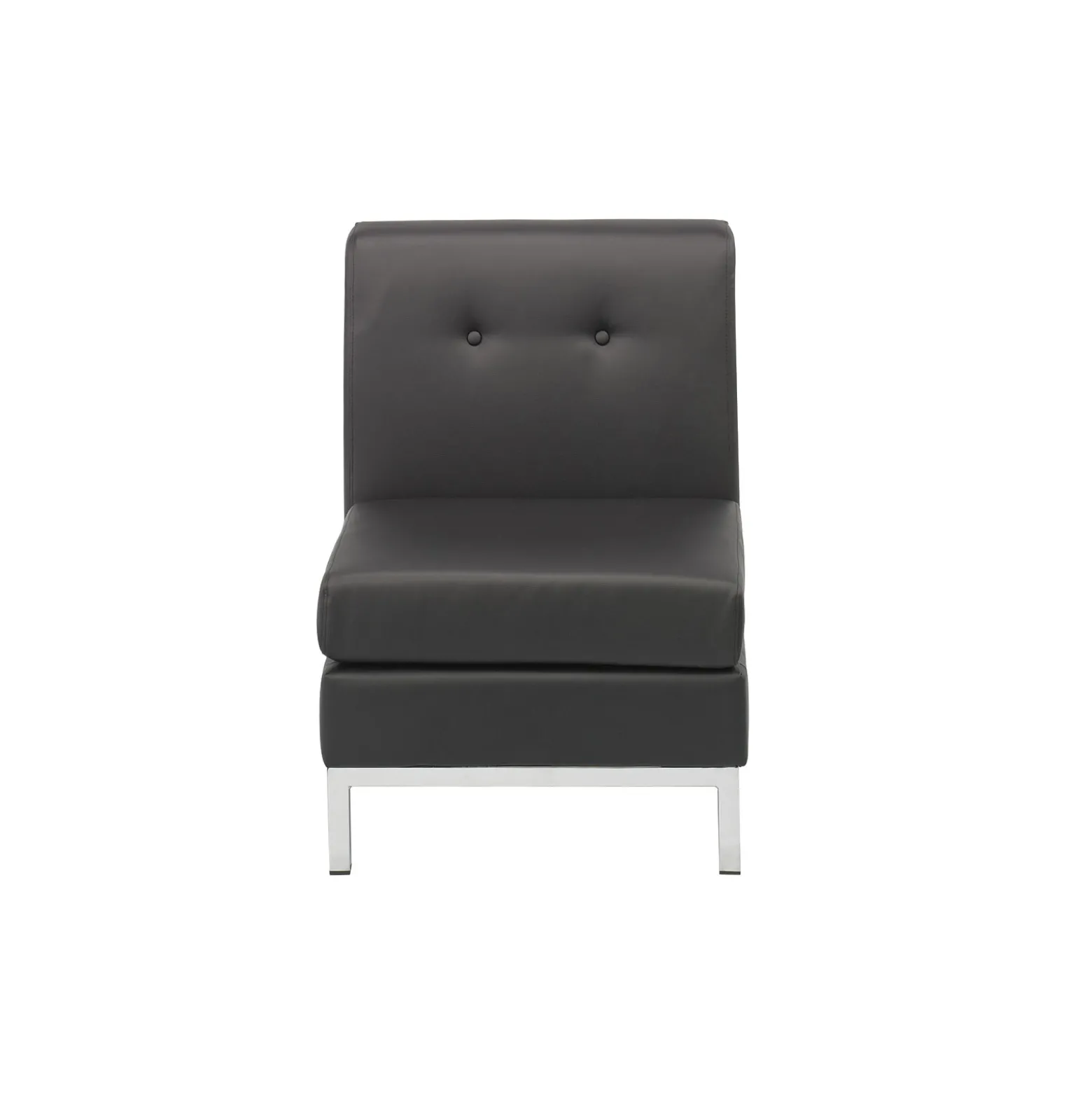 Wall Street Armless Faux Leather Guest Chair