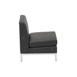 Wall Street Armless Faux Leather Guest Chair
