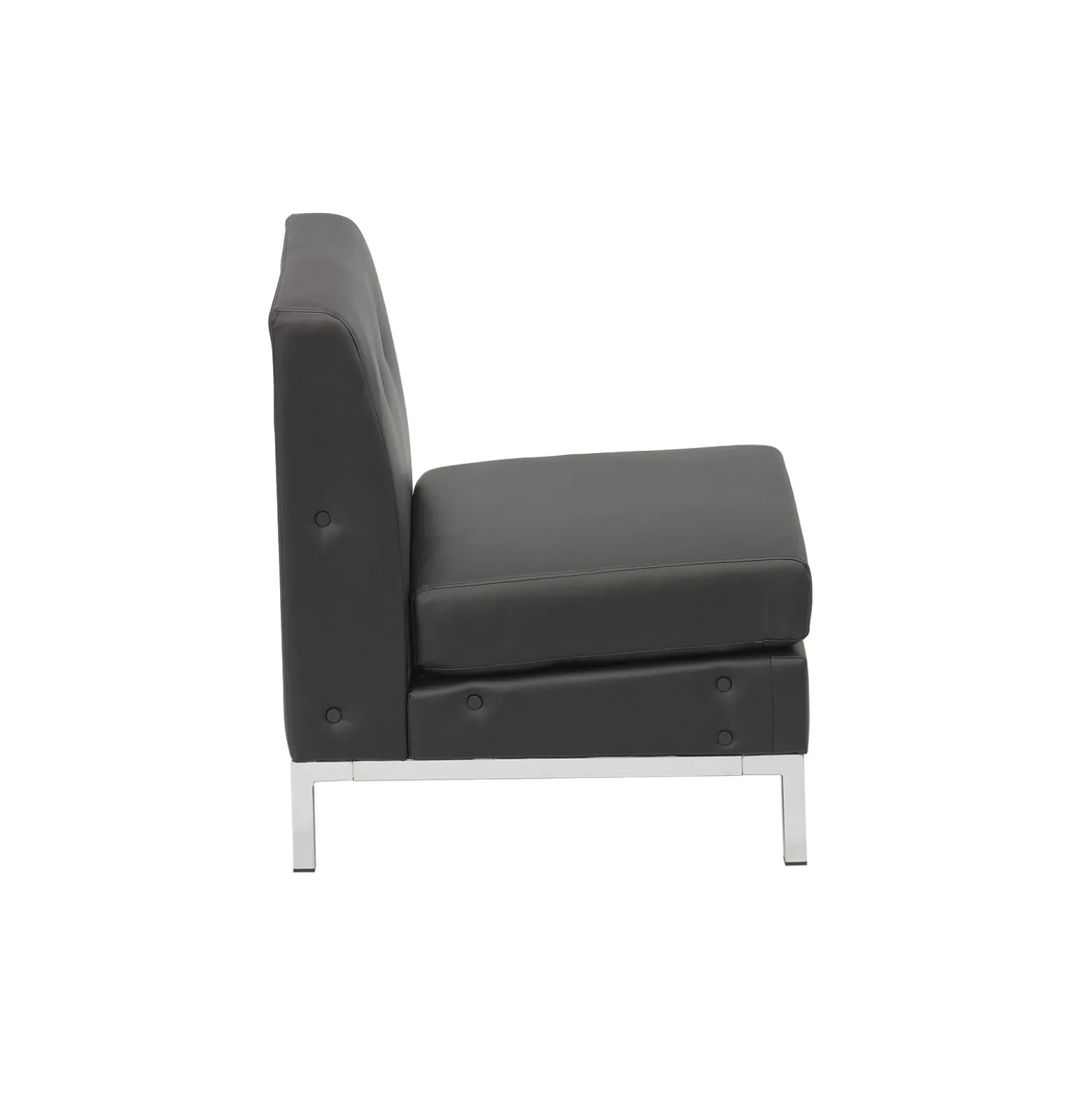 Wall Street Armless Faux Leather Guest Chair