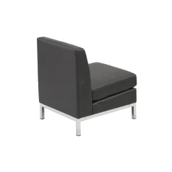 Wall Street Armless Faux Leather Guest Chair