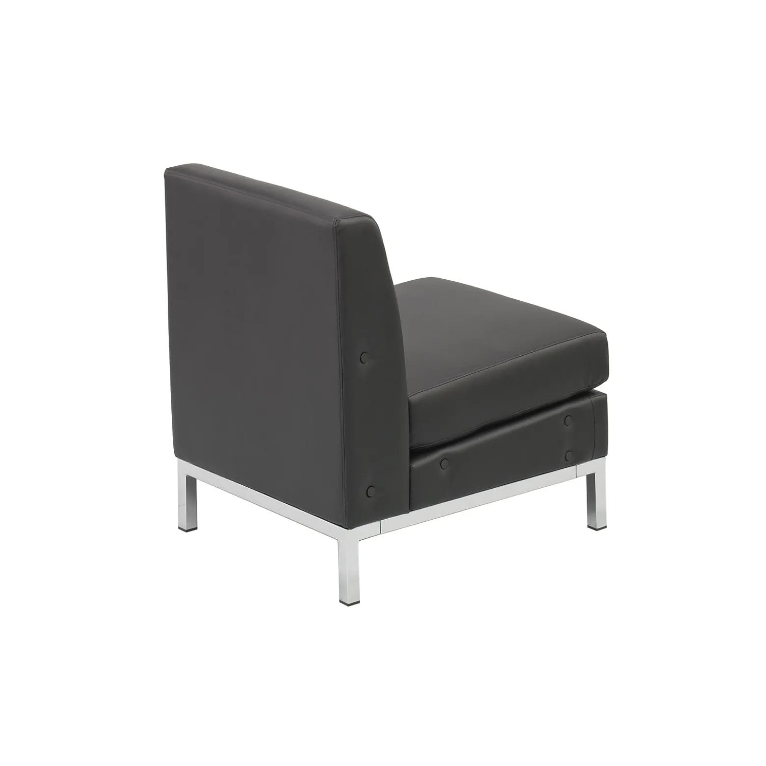Wall Street Armless Faux Leather Guest Chair