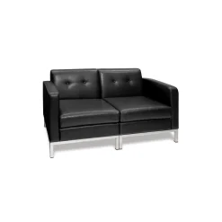 Wall Street Faux Leather Loveseat