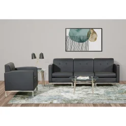Wall Street Faux Leather Loveseat