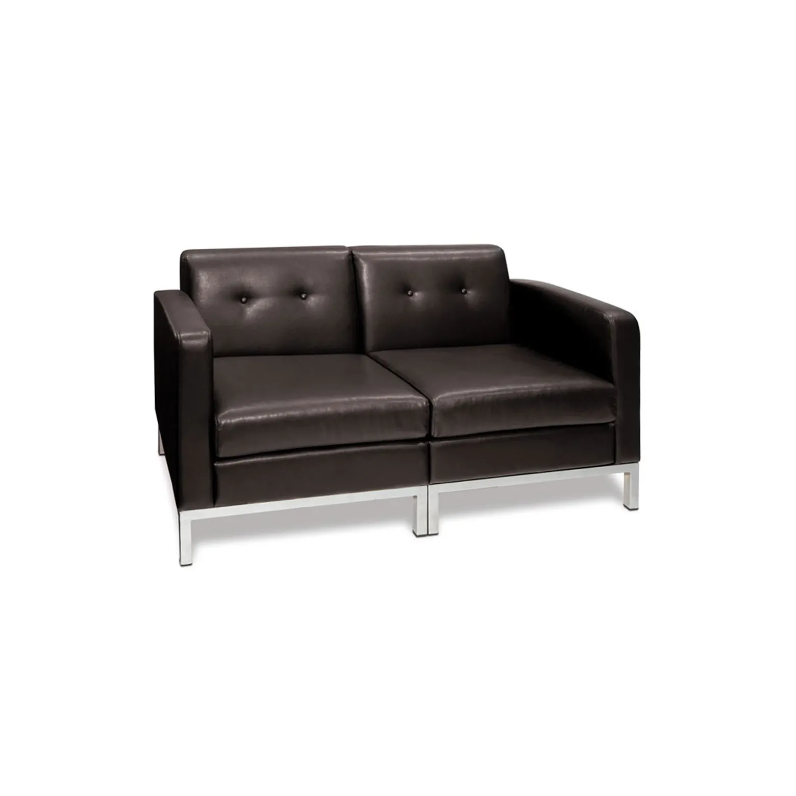 Wall Street Faux Leather Loveseat