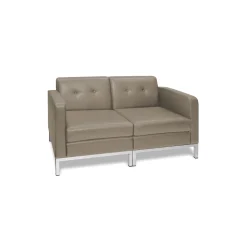 Wall Street Faux Leather Loveseat