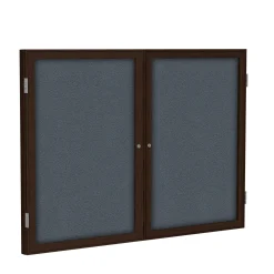 Walnut Frame Fabric Tackboard 48