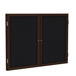 Walnut Frame Fabric Tackboard 48