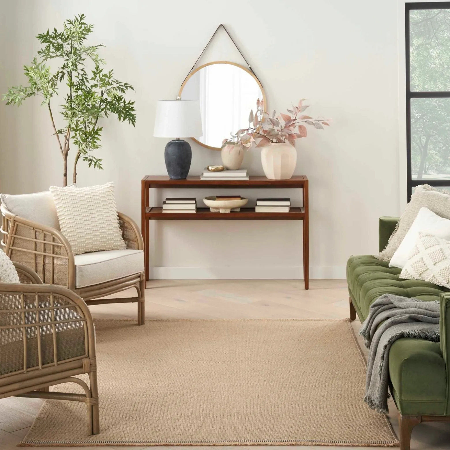 Washable Jute 4' x 6' Area Rug