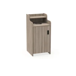 Waste Receptacle with Left Hand Door and Fixed Shelf - Laminate