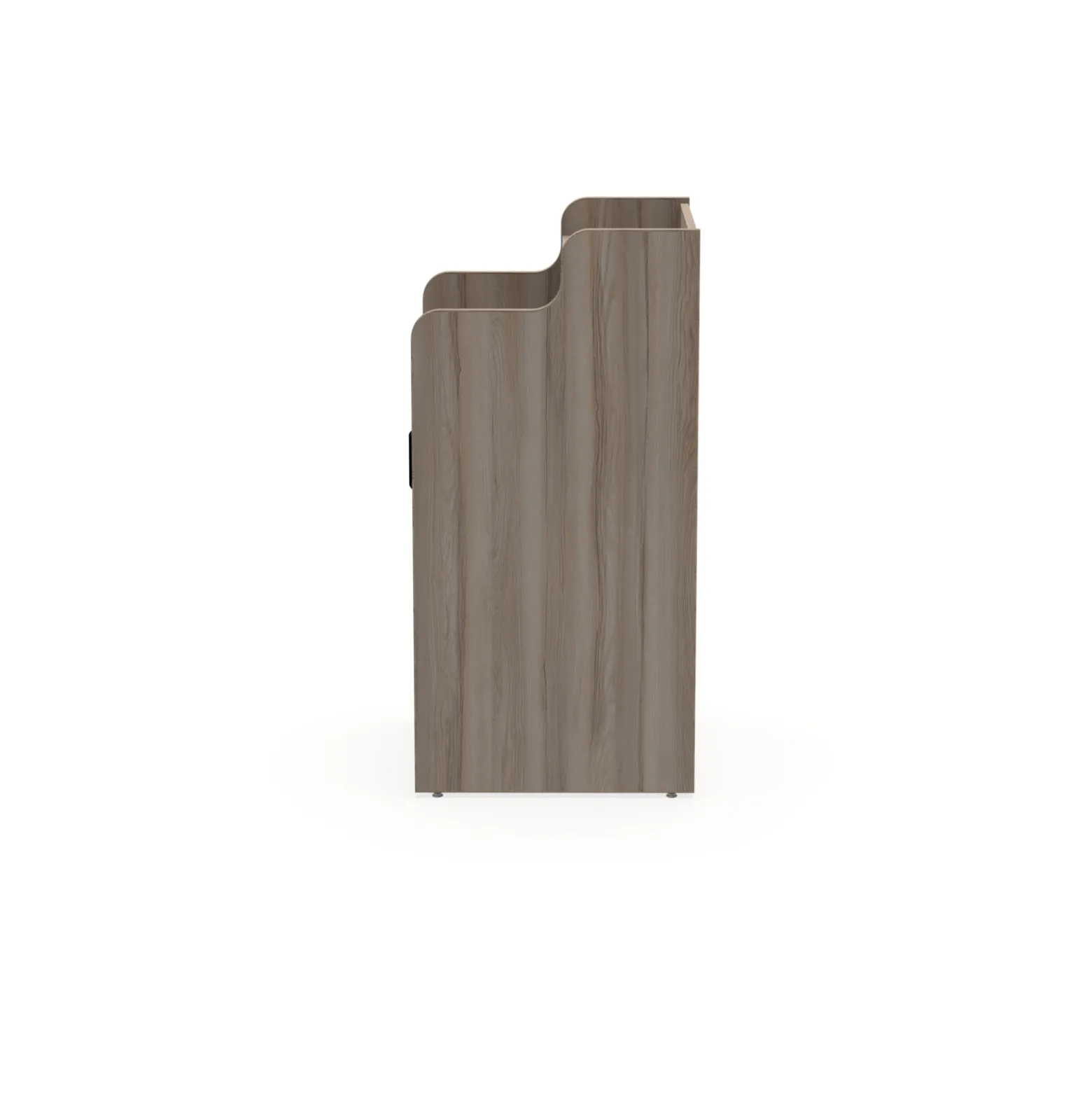 Waste Receptacle with Left Hand Door and Fixed Shelf - Laminate